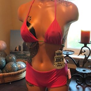 Rare limited Juicy Couture reversible bikini set